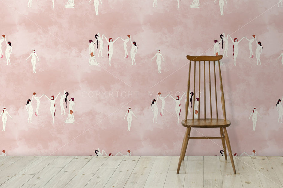 Maison C Coven Pink Wallpaper, 4 Panels