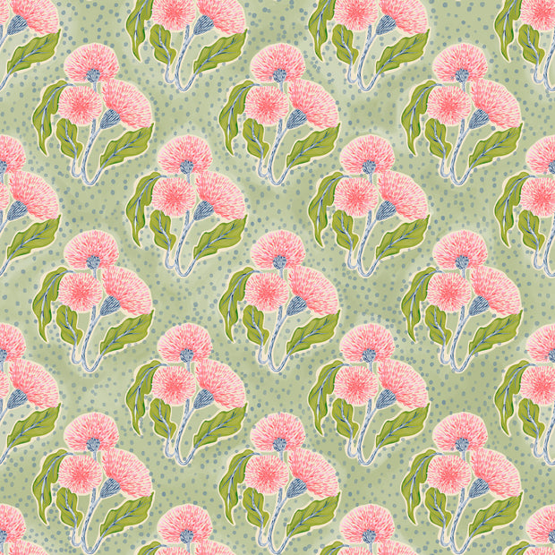  Green & Pink - Thistle Fabric | Light Weight Oyster Linen | Supply Showroom